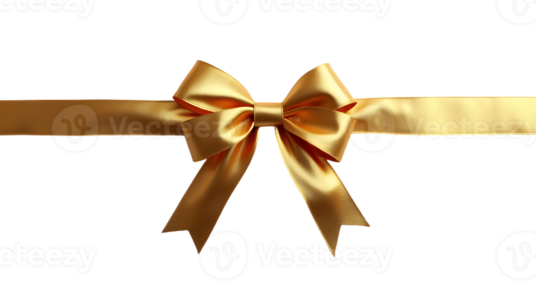Isolated gold bow with an intricate pattern, ideal for enhancing holiday and celebration graphics. png