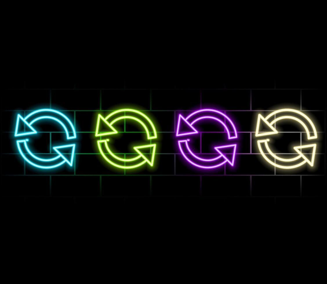 Digital money send, currency exchange sign. Neon futuristic transfer arrow icon. Web trade symbol. Mutual exchange of information isolated on blue background vector