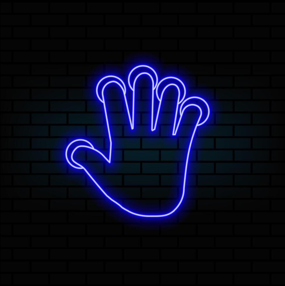 neon touch icon. Minimal universal theme set elements. Simple icon for websites, web design, mobile app..blue color. vector