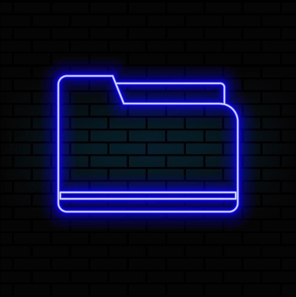 Copy files neon icon. Simple thin line, web outline , minimalist icons for UI and UX, website or mobile app isolated on brick wall. vector