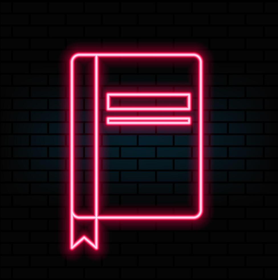 Glowing neon line Phone book icon isolated on black background. Address book. Telephone directory. vector