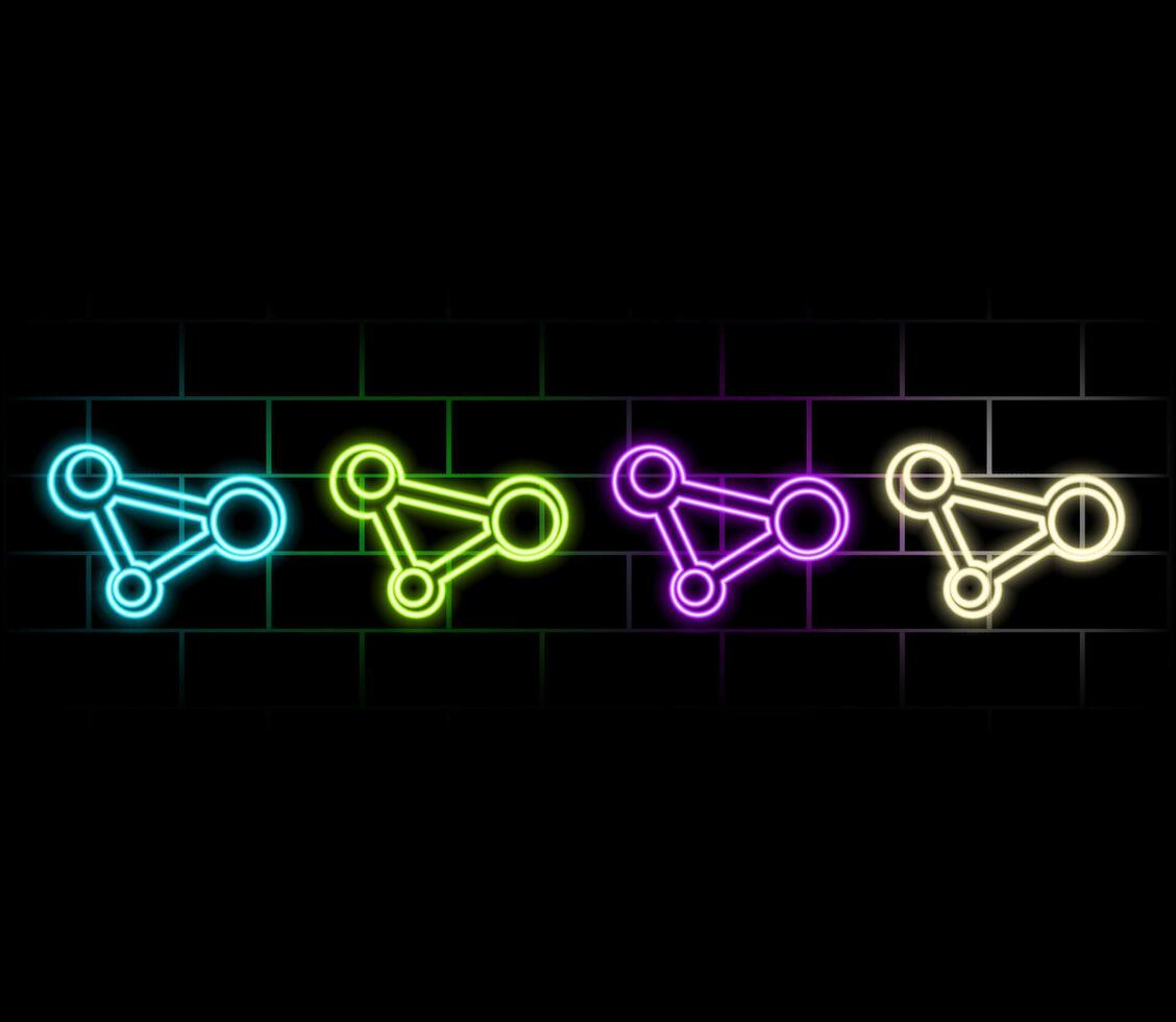 Connection icon . Network connection icon. Simple design on white background. Share icon, Connection symbol.network sharing icons, Share line icon button. illustration. neon style. vector