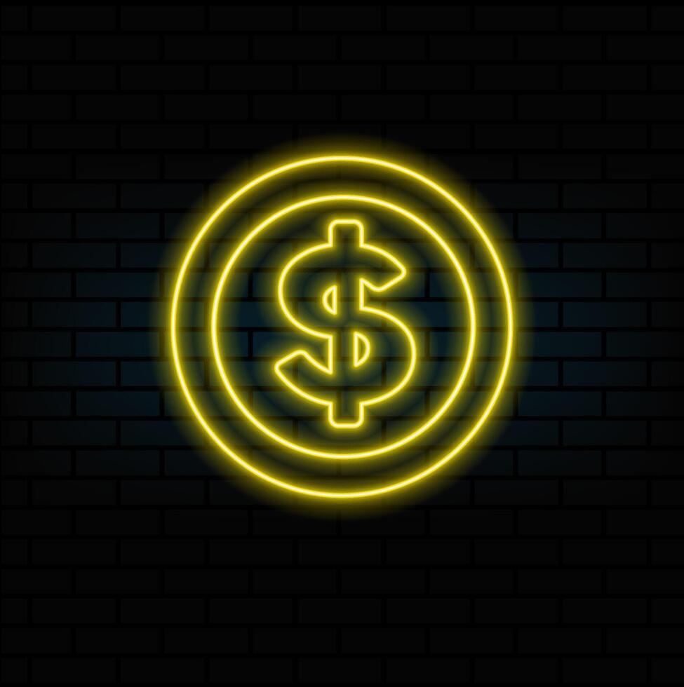Illustration of glowing neon Money Savings Icon, Business Icon. Introducing the Money Savings Icon Animation, Financial icon .4k illustration vector