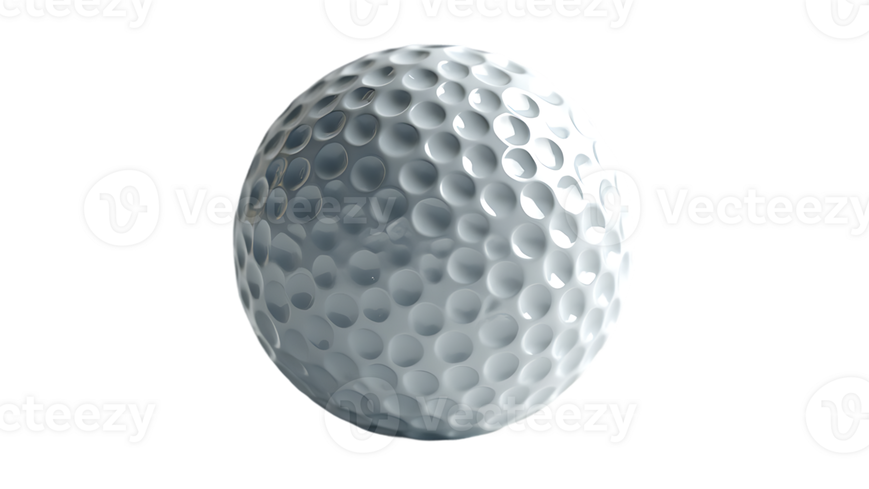 Macro shot of a golf ball, emphasizing its unique dimple pattern and sheen. png