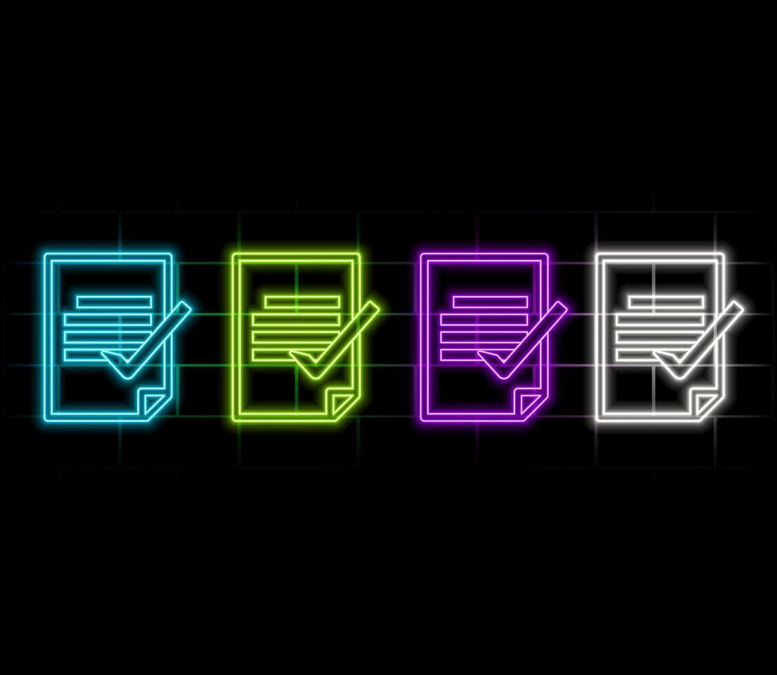 testing checklist icon. Elements of Web Development in neon style icons. Simple icon for websites, web design, mobile app, info graphics vector