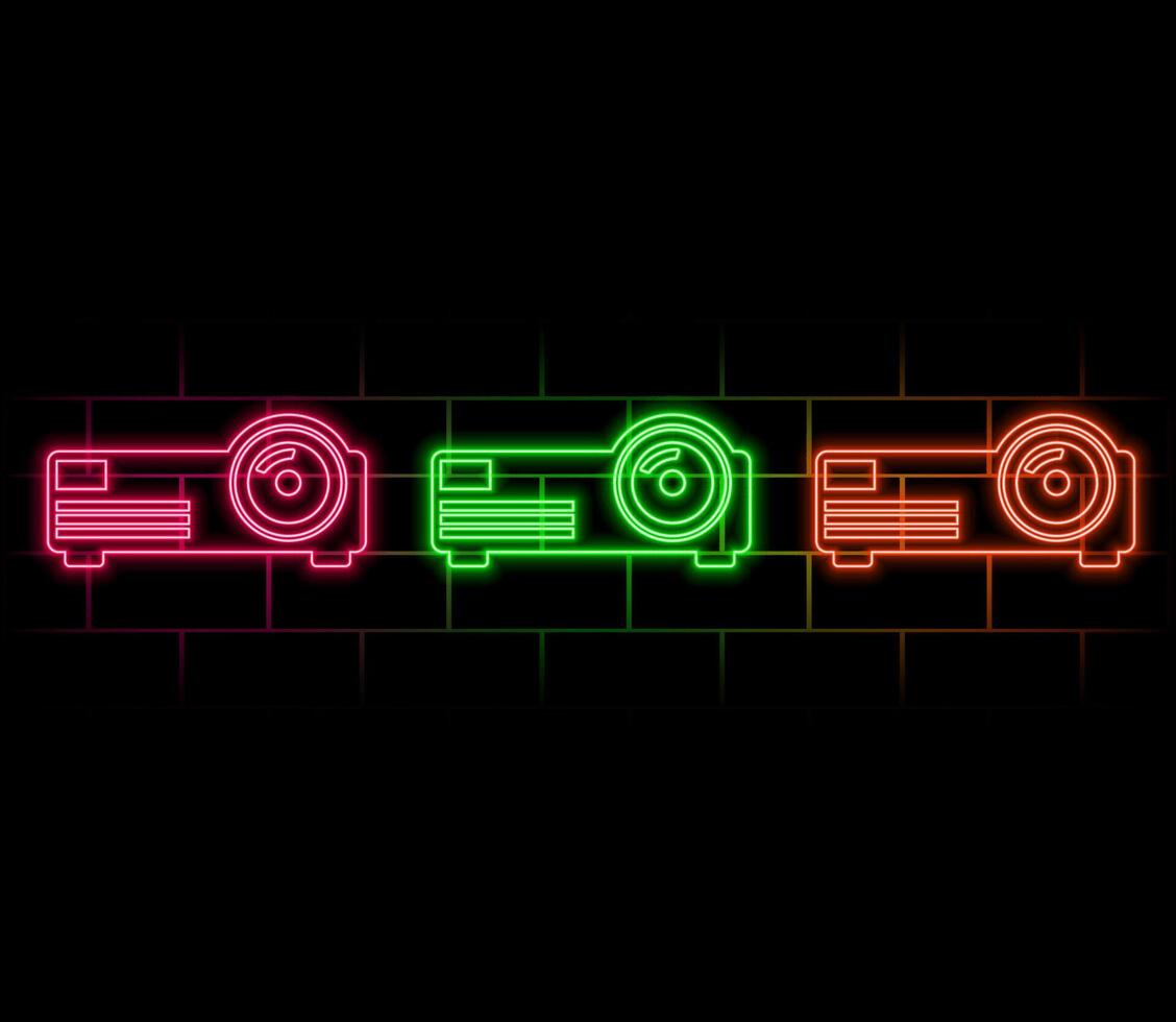 smart wi-fi mini projector neon light sign . smart wi-fi mini projector illustration.pink vector