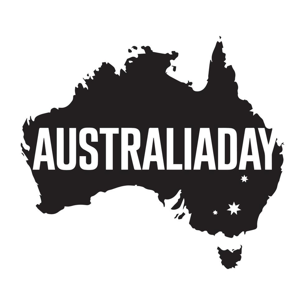 Australia's basic map with text on a white backdrop vector