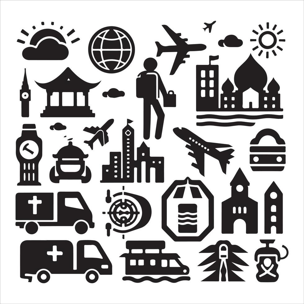 A set of various pictures that includes a plane, a plane, and a plane vector