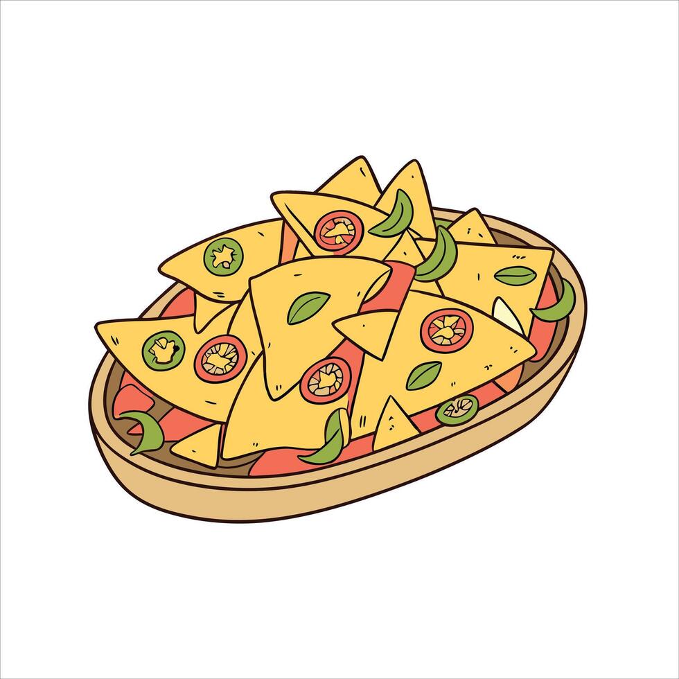 Nachos Platter flat style illustration vector