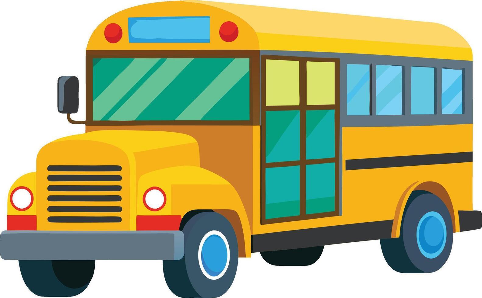 illustration of yellow school bus side view. vector