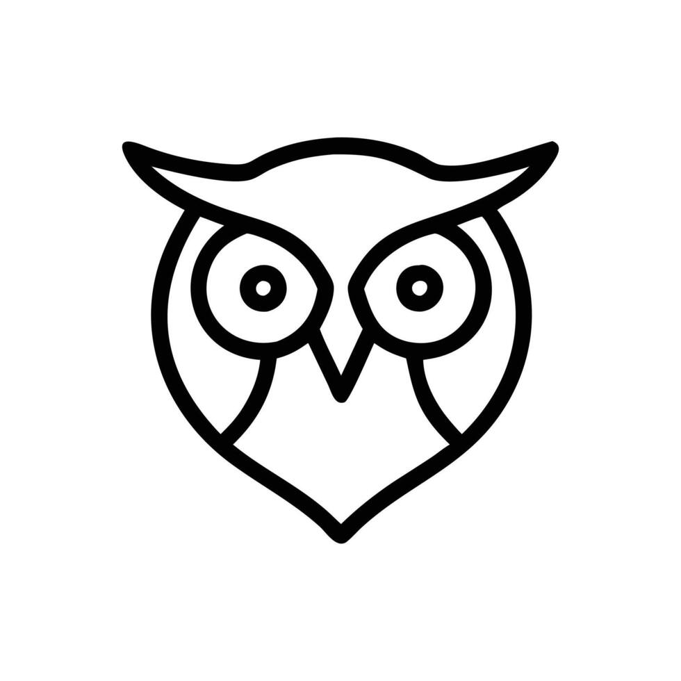 Simple line art icon of an owl vector