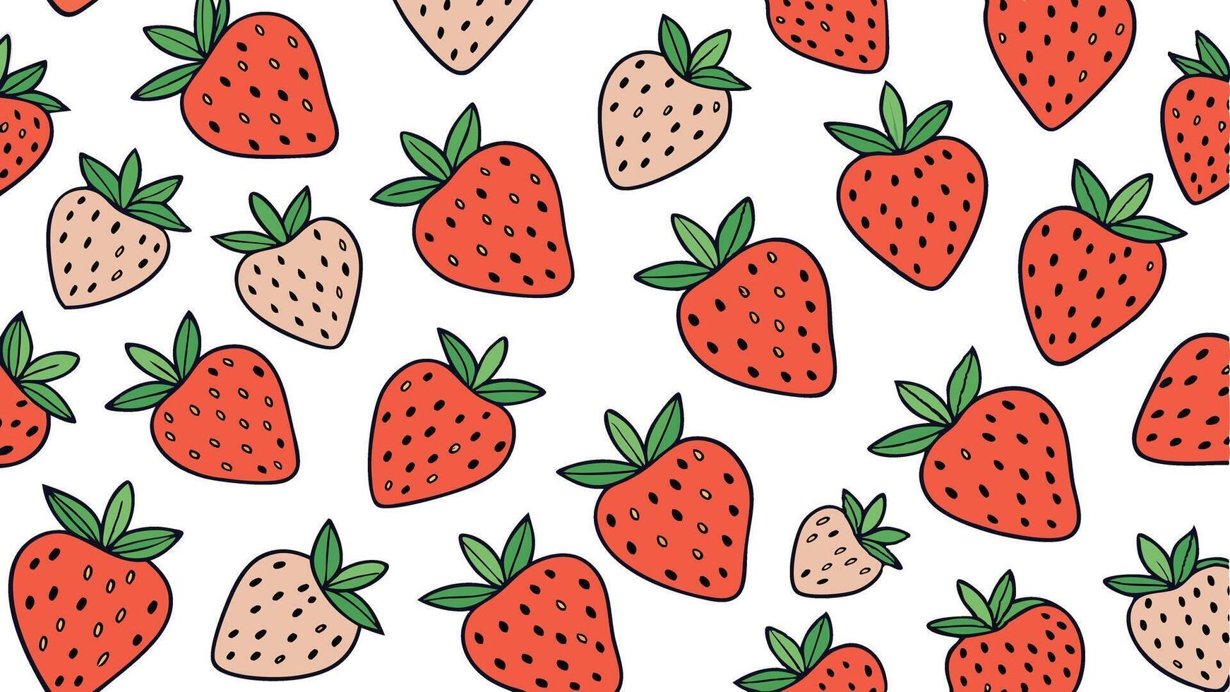 strawberry pattern on a white background. vector