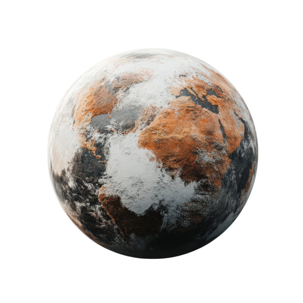 Realistic Earth Planet with Land and Clouds png