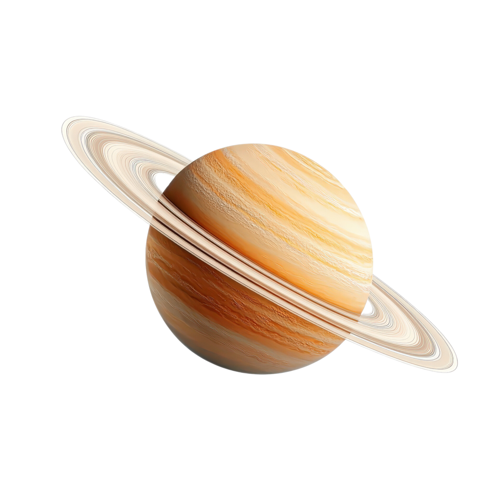 Stunning View of Saturn with Vibrant Rings png