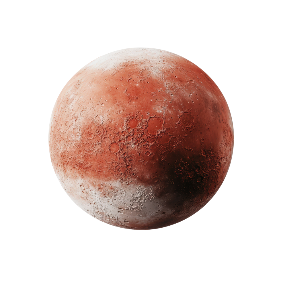 Red Planet Mars with Detailed Surface Features png