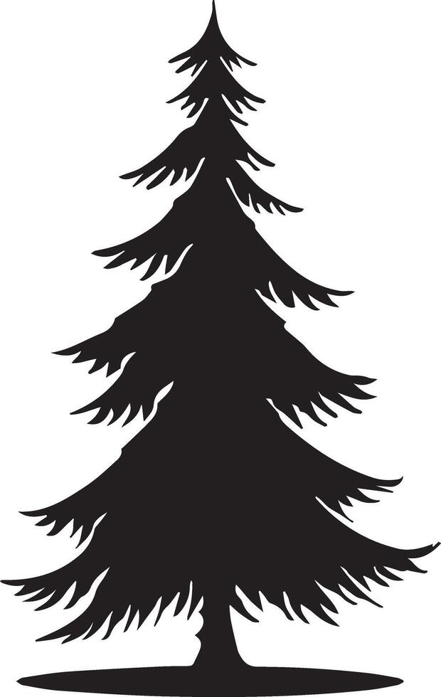 Black Silhouette Fir Tree Icon for Nature Designs vector
