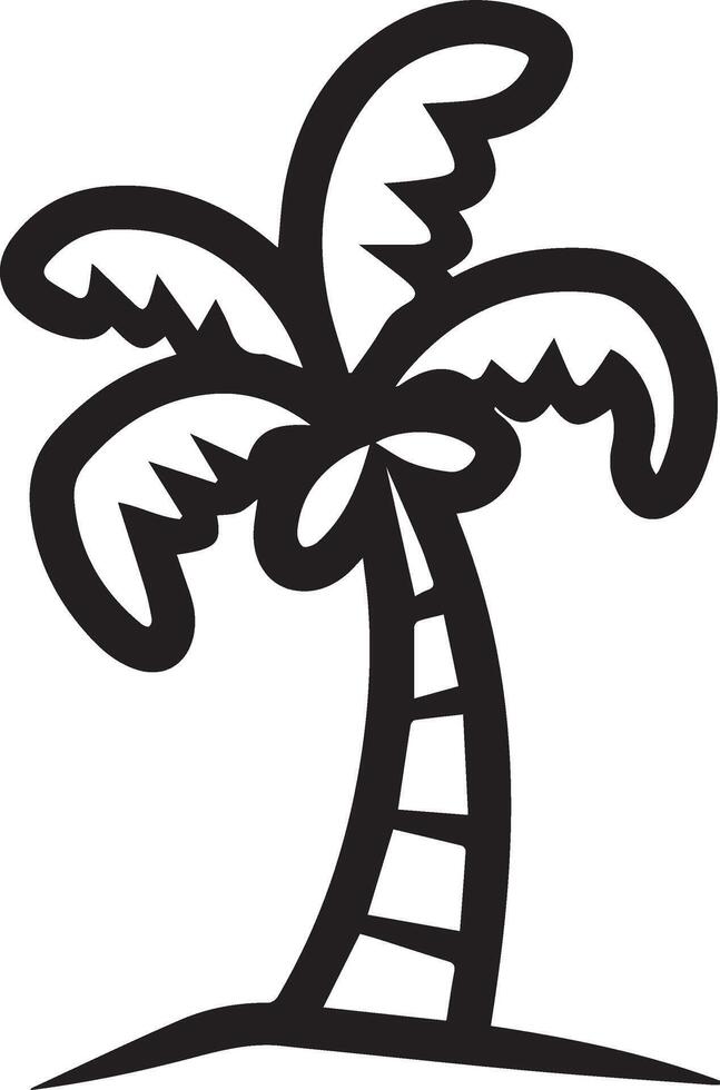 Minimalist Palm Tree Outline Icon for Summer Graphics vector