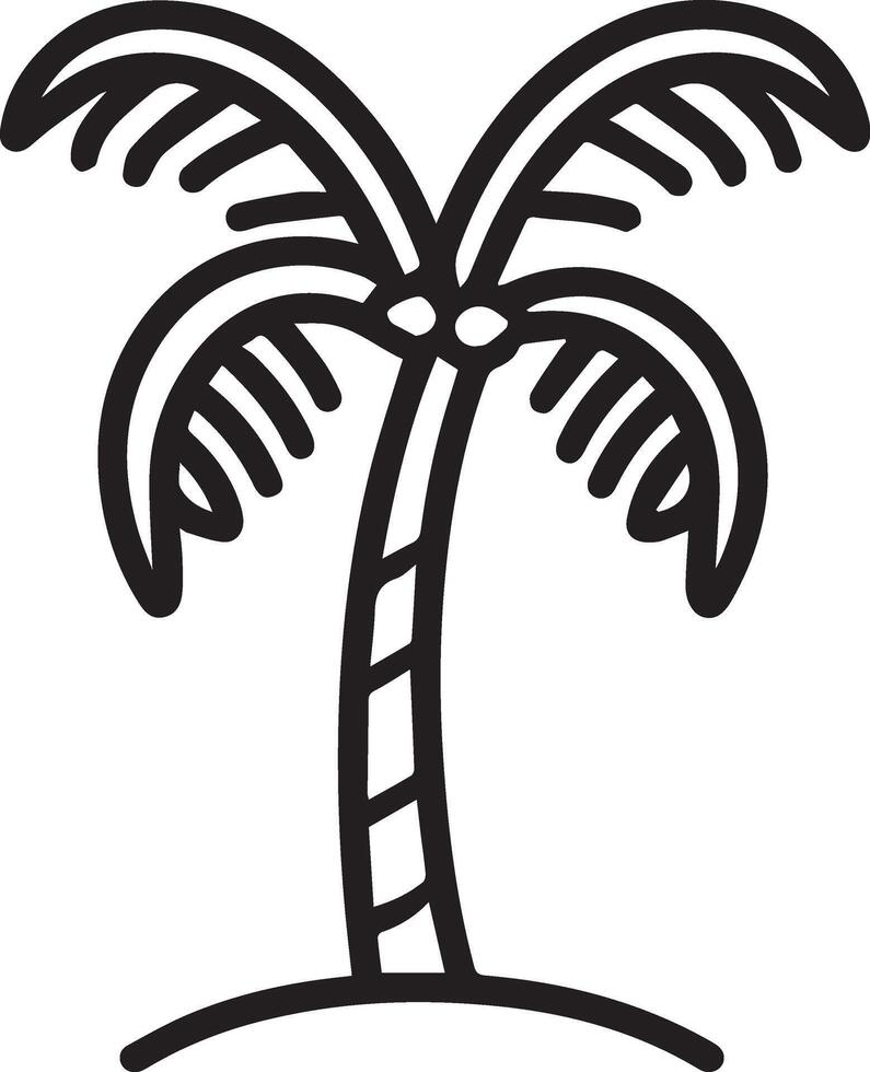 Black Palm Tree Icon for Beach and Vacation Designs vector