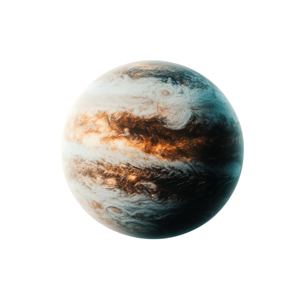 Stunning Abstract Planet with Colorful Gas Layers png