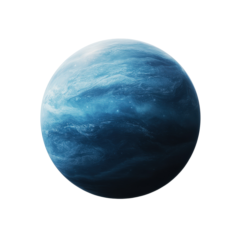 Blue Planet in Space with Soft Cloudy Texture png