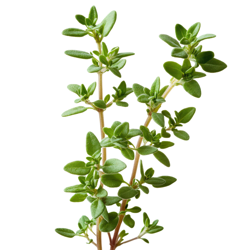 Fresh Green Thyme Stem Isolated. png