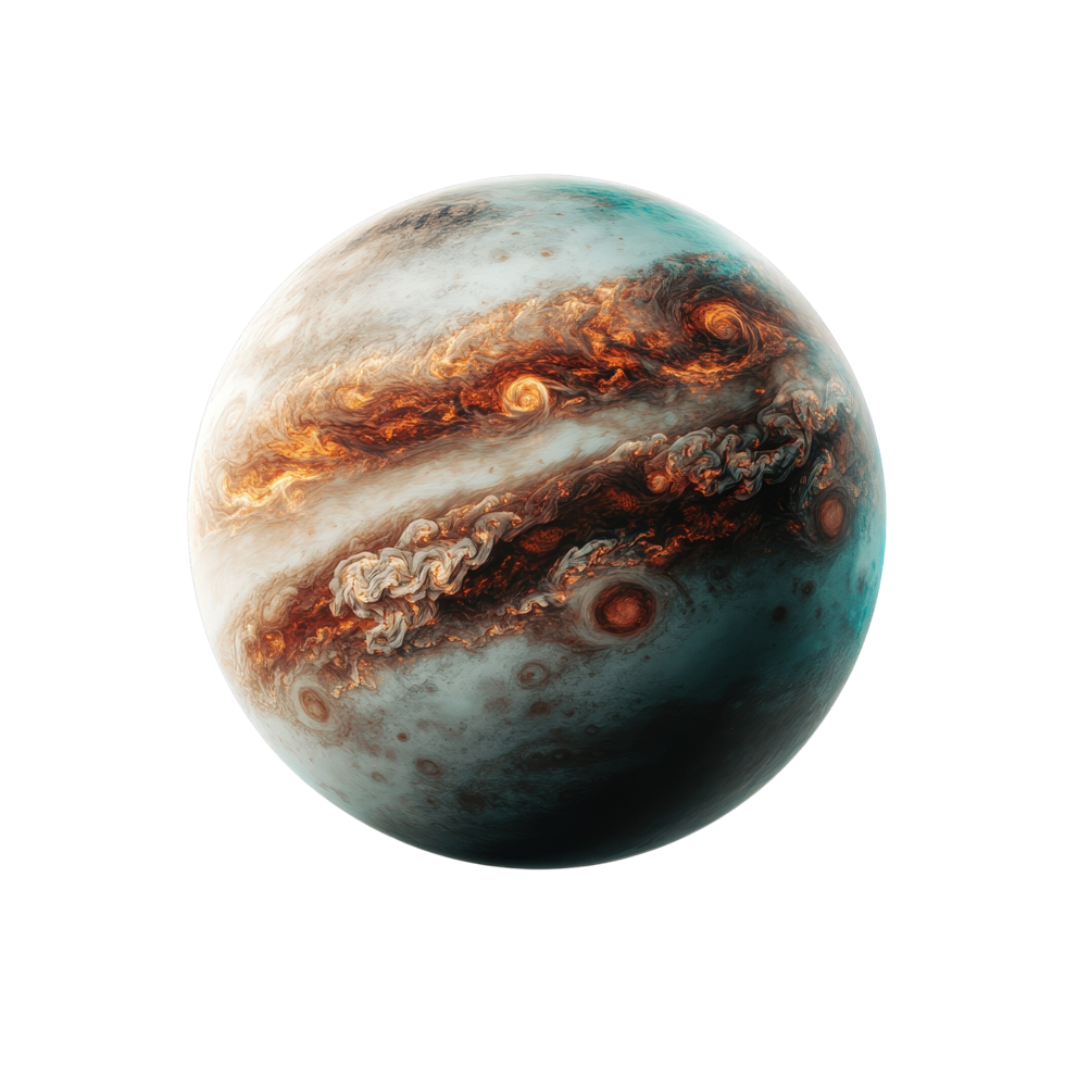 Colorful Jupiter Planet with Swirling Clouds png