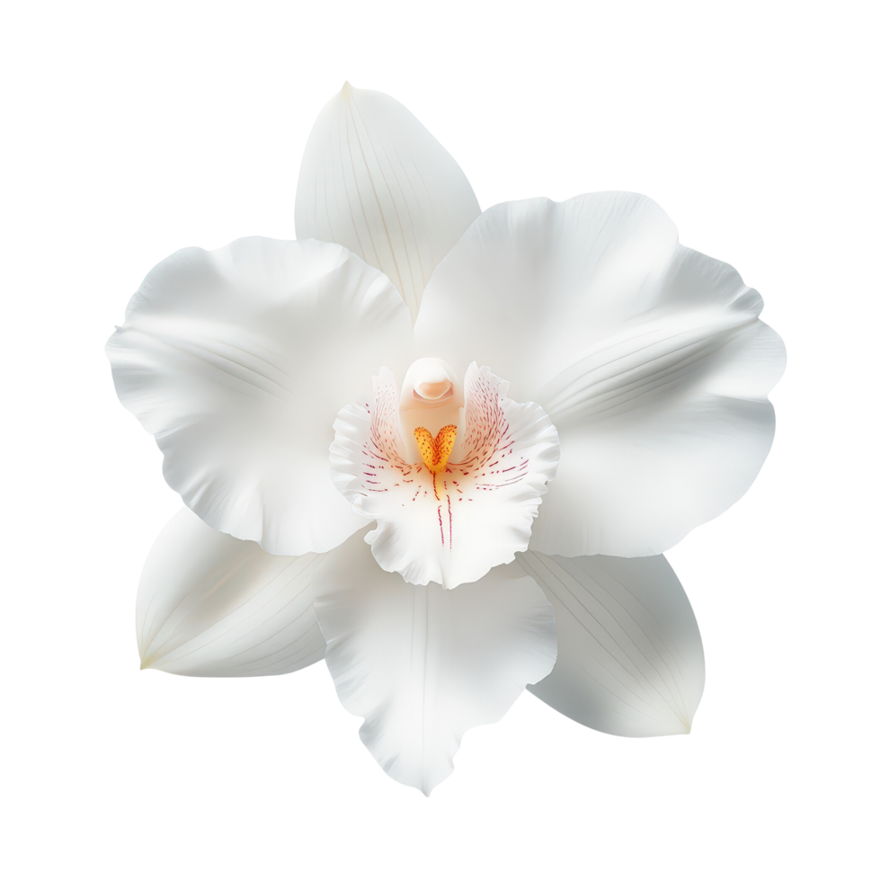 Elegant White Orchid Blossom Isolated. png