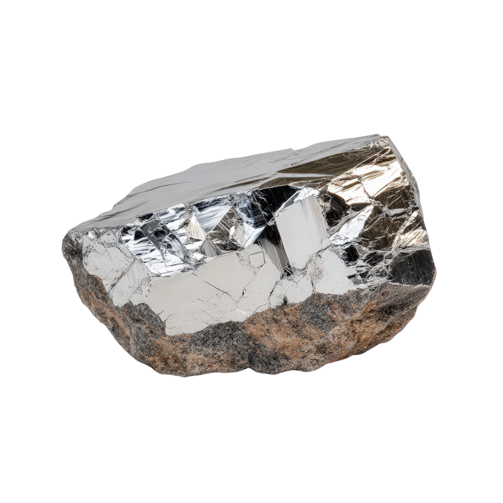 Metallic mineral with reflective surface. png