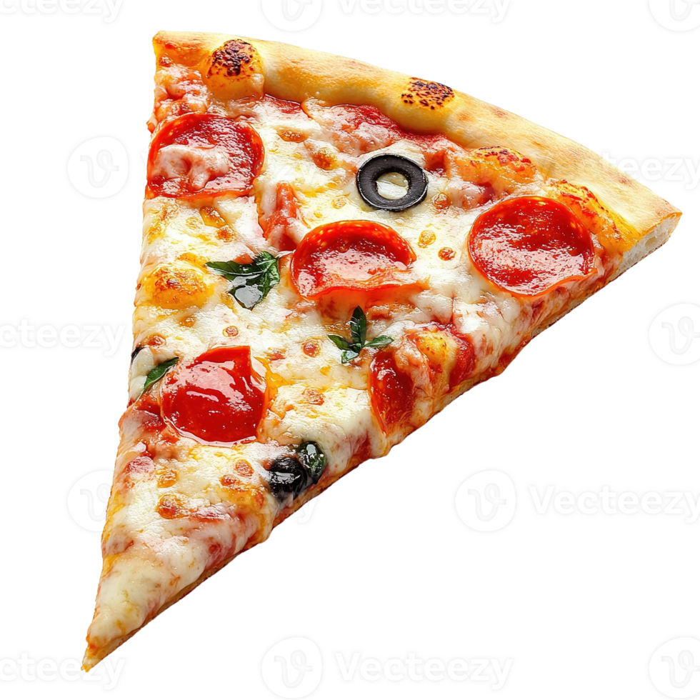 Pepperoni Pizza Slice with Olive png