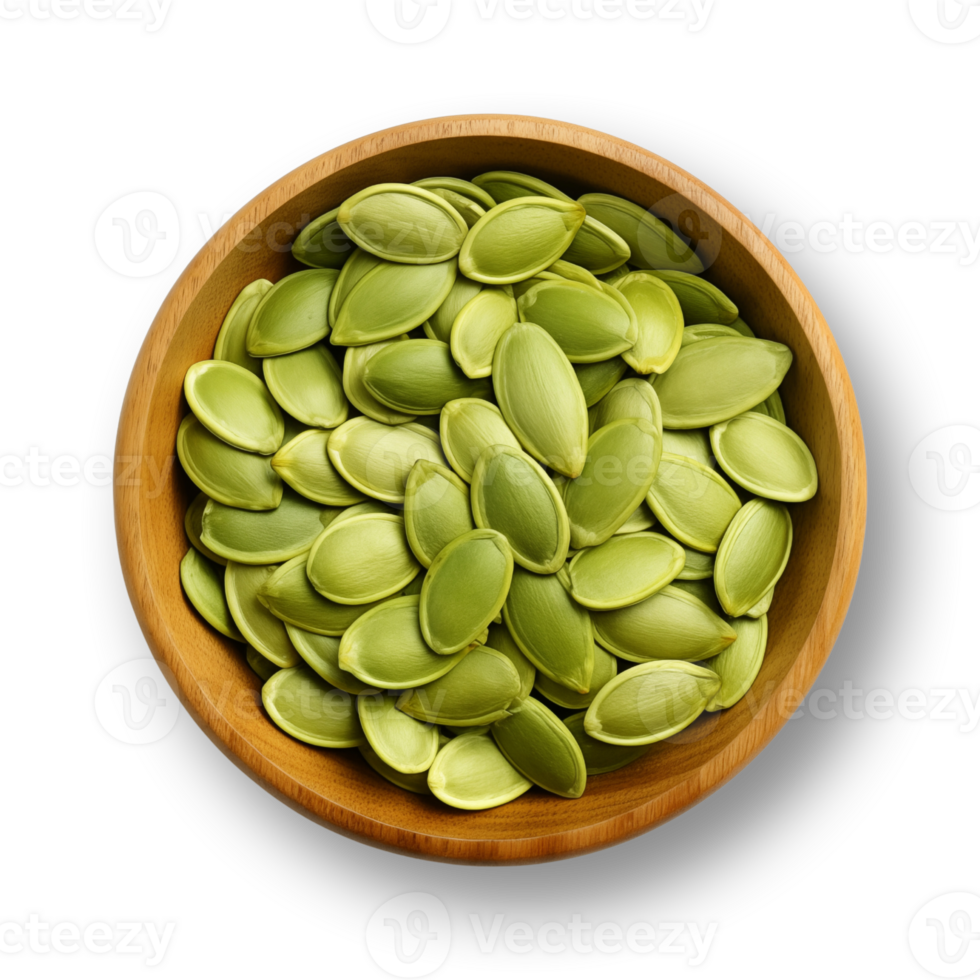 Raw healthy pumpkin seeds isolated on transparent background png