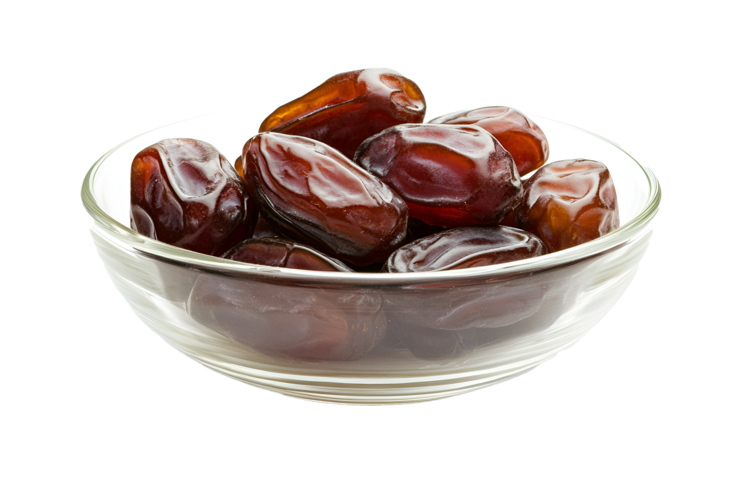 Fresh Medjool Dates in a bowl isolated on transparent background png