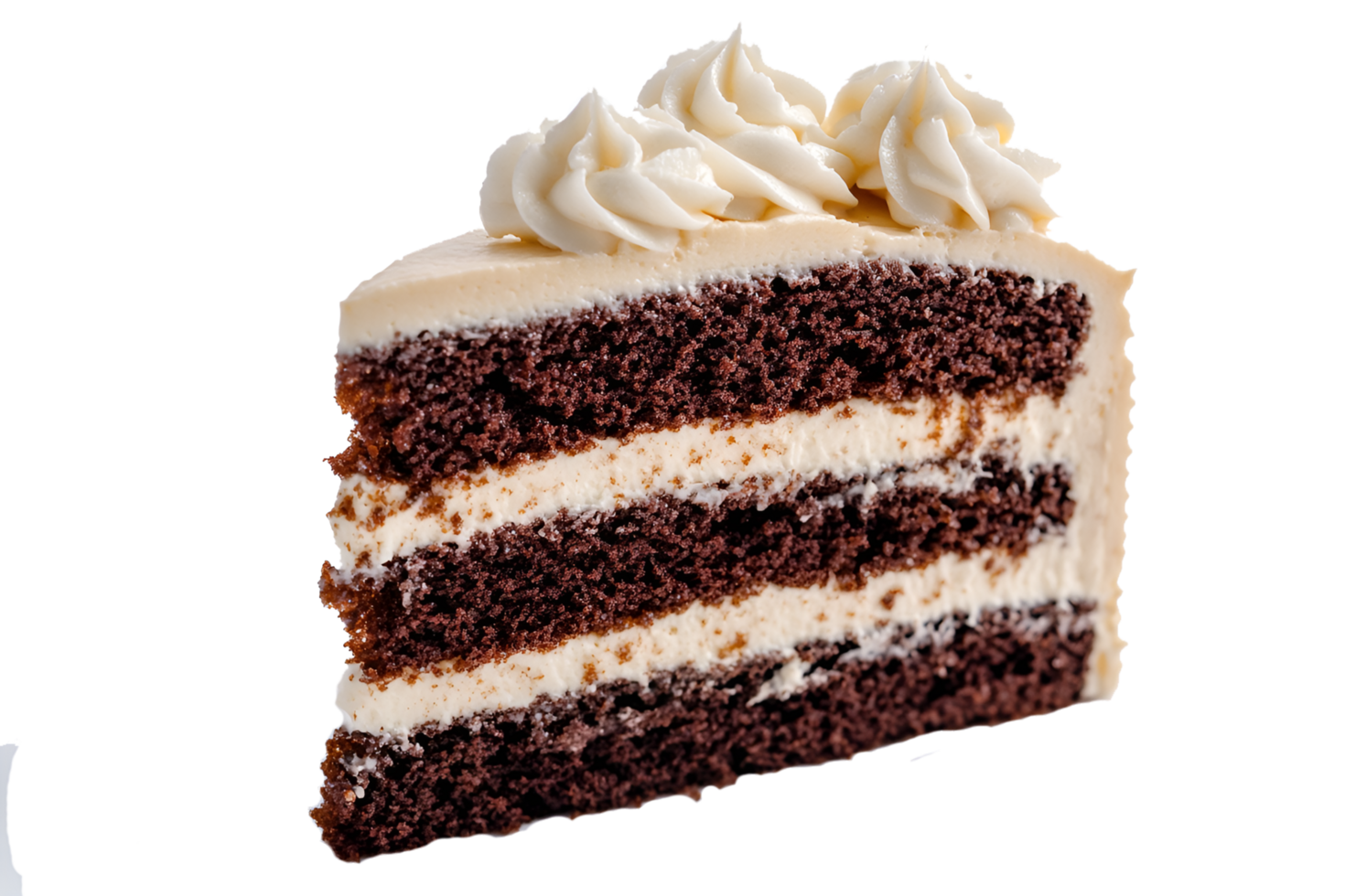 Delicious Slice of Moist Chocolate Spice Cake isolated on transparent background png