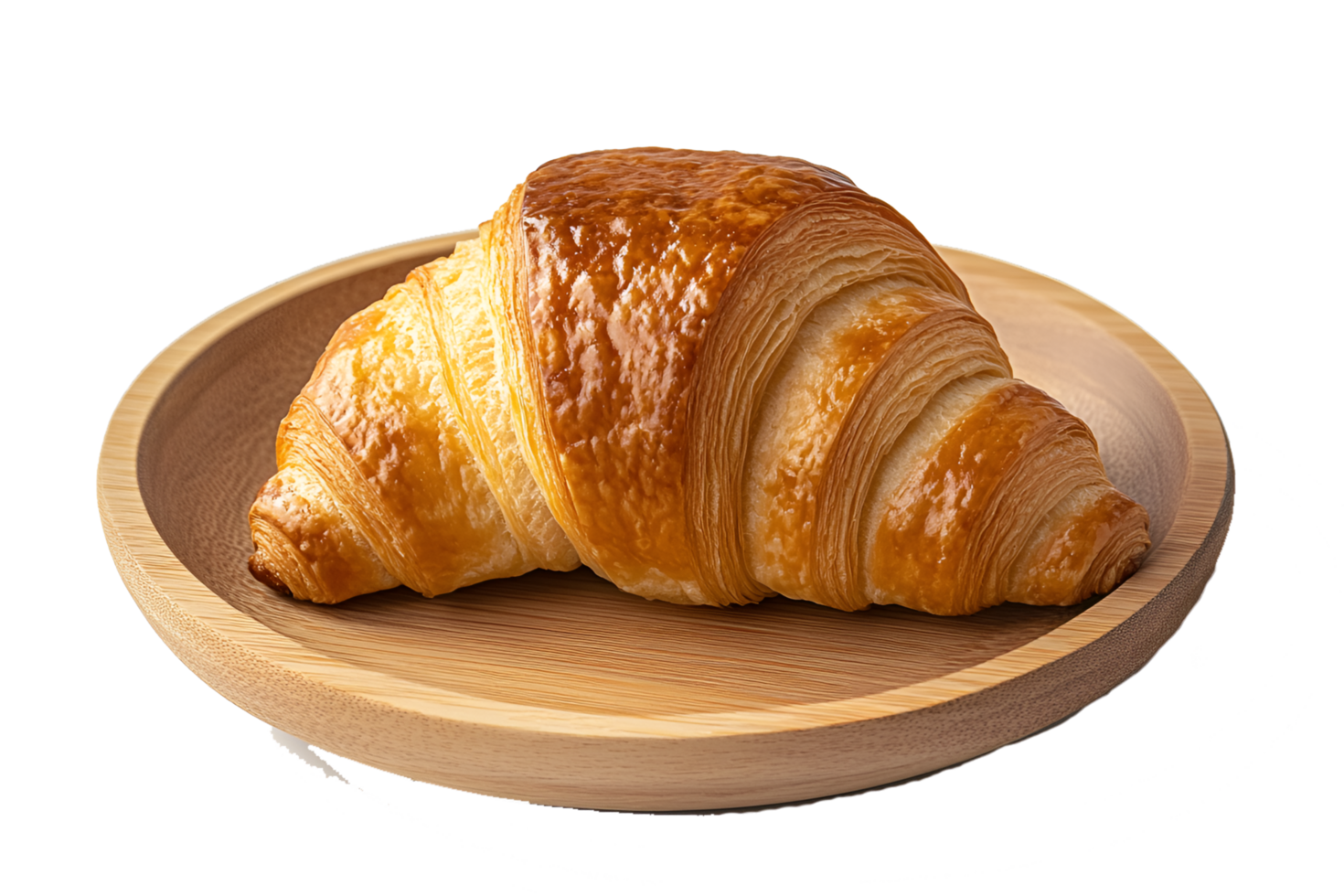 Flaky Croissant Close-Up on Transparent Background png