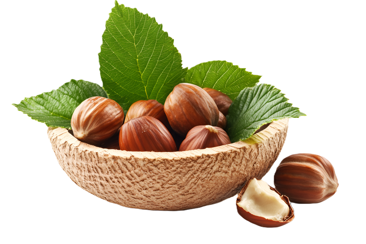 Whole Hazelnut Nut with Shell on Clear Background png