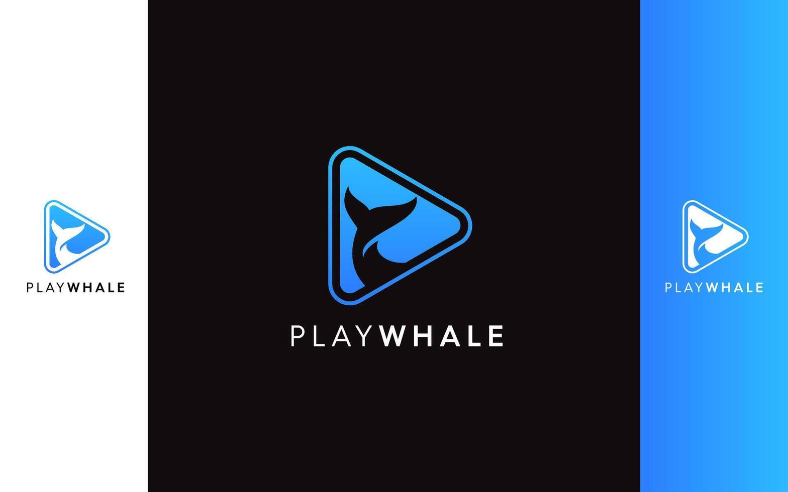 whale media play simple ogo vector