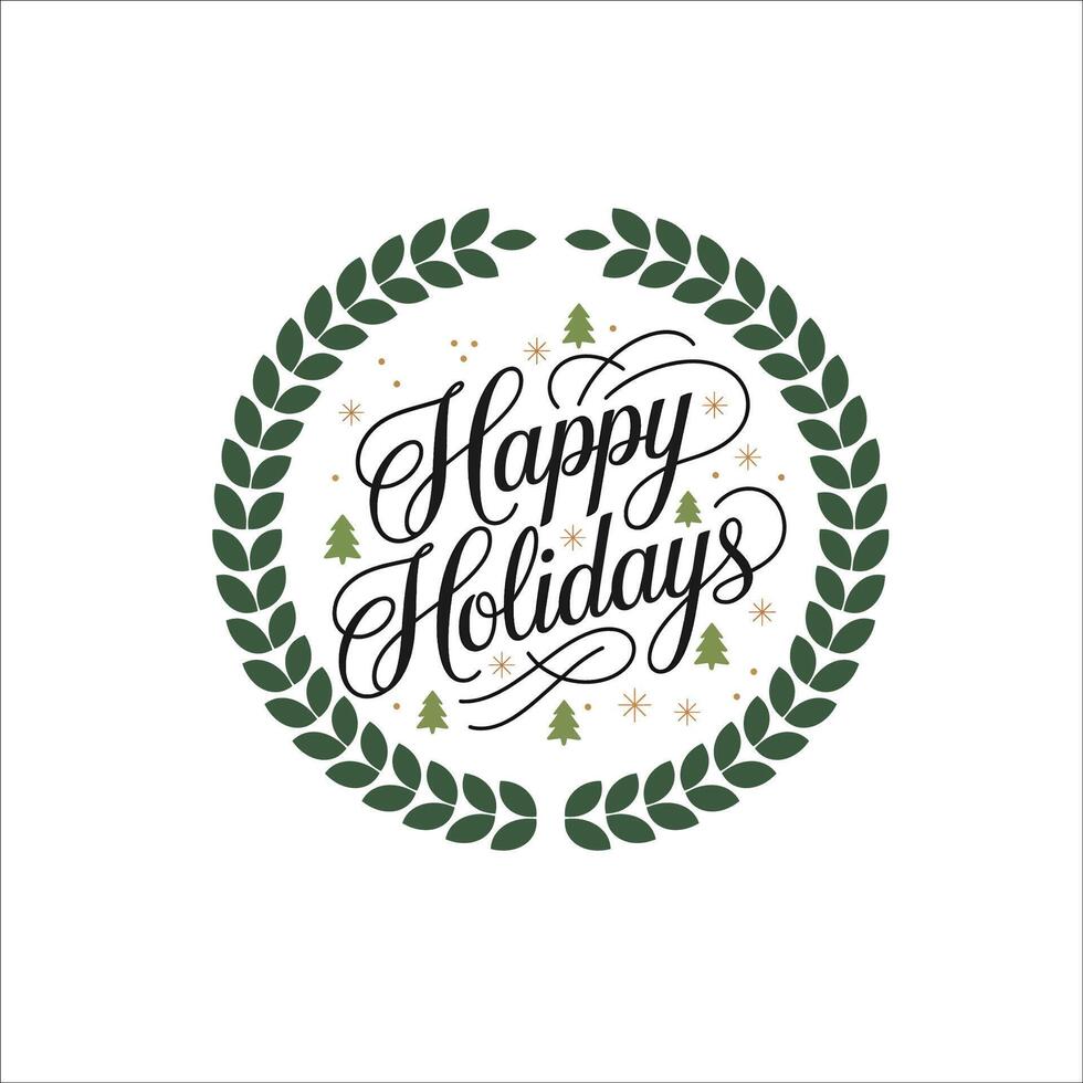 Joyful Holiday Greeting Design with Snowflakes and Gold Stars vector