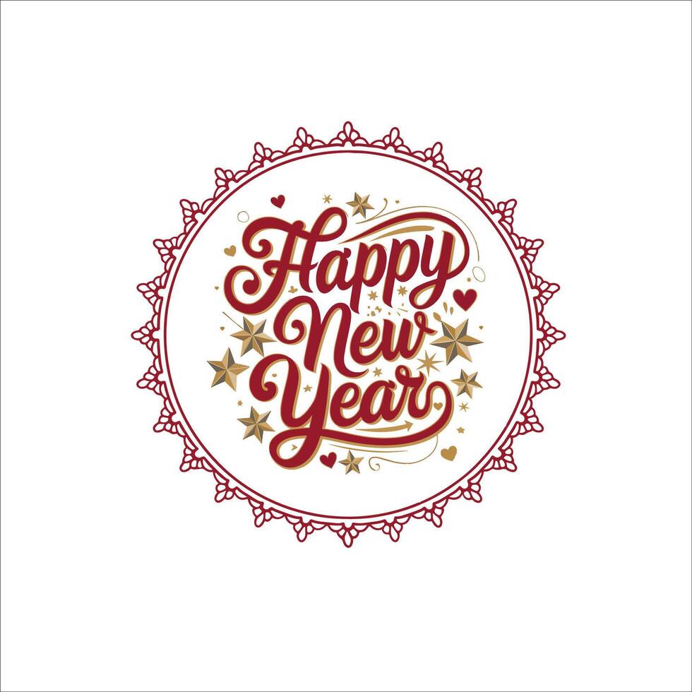 Warm Joyful New Year Design with Expressive Typography vector