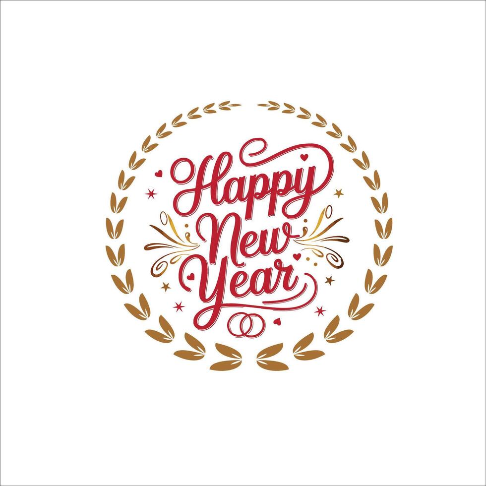 Affectionate Happy New Year with Heart Splash Elements vector