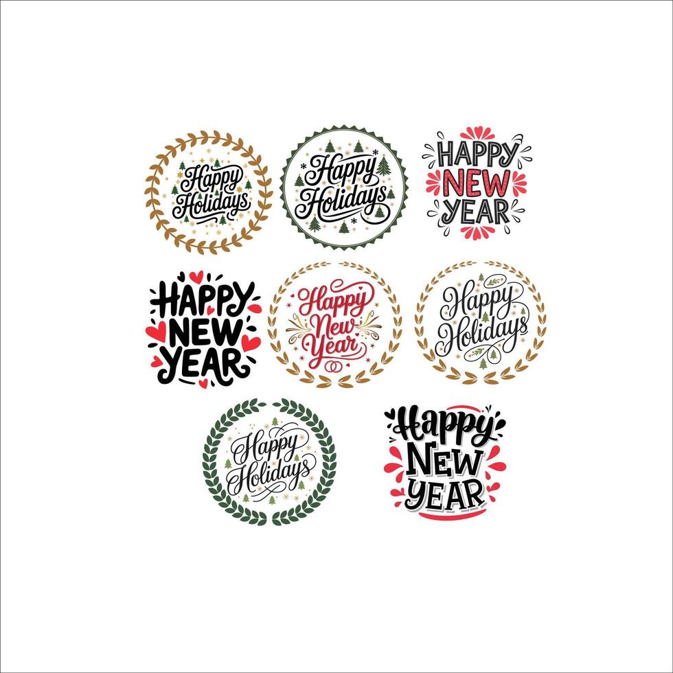 New Year Typography with Hearts Splashes in Red Black vector