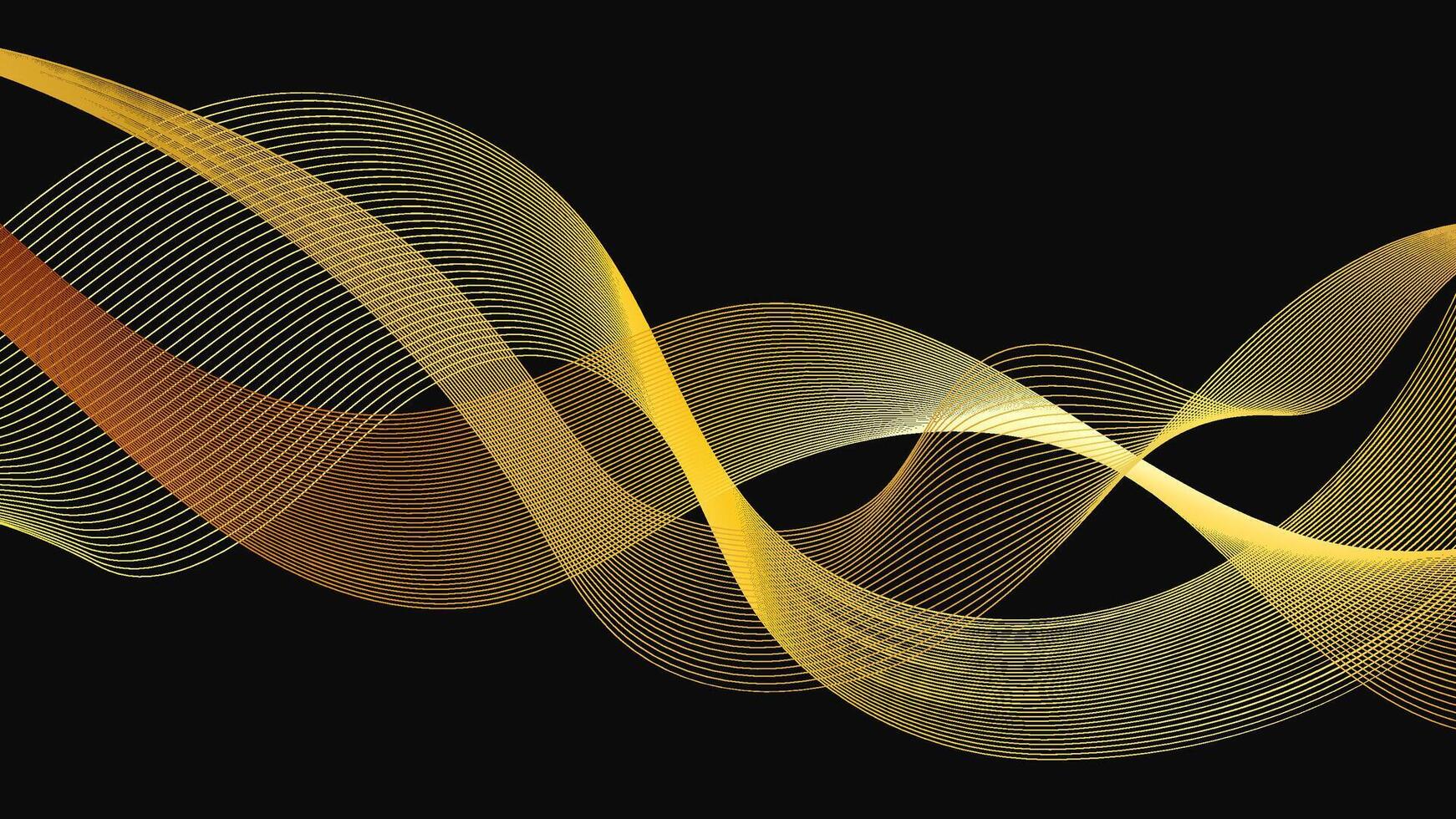 Abstract backdrop with luxury golden waves vector