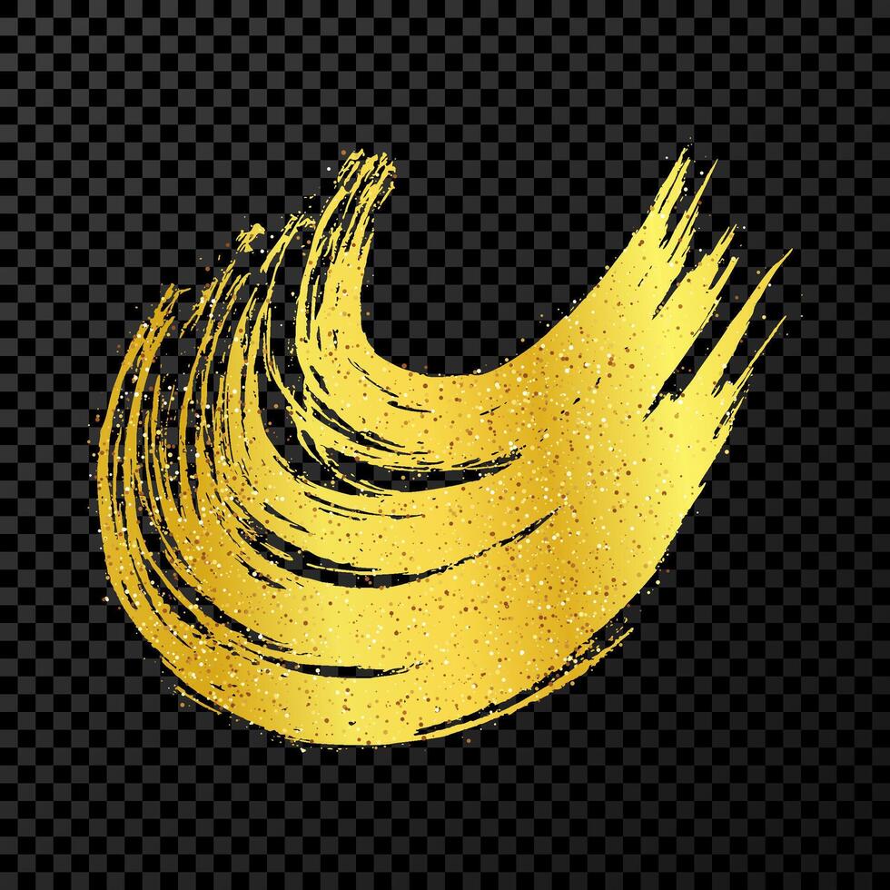 Gold grunge semicircular brush strokes vector