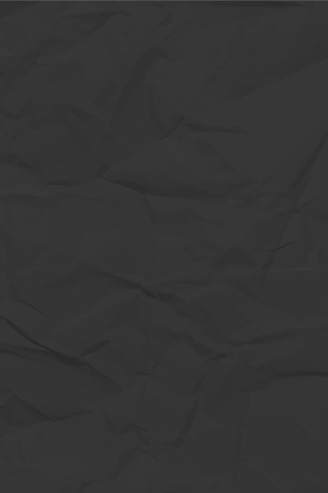 Black clean crumpled paper vector