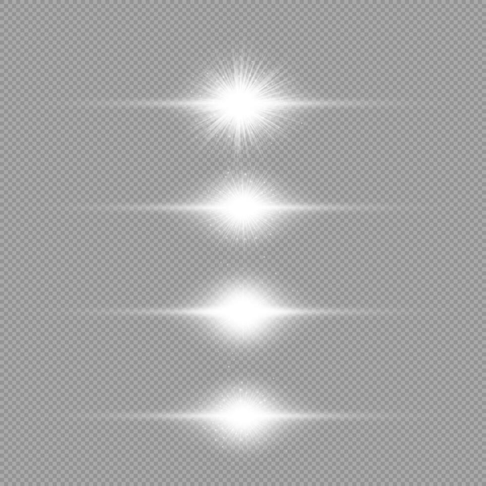 White horizontal light effect of lens flares vector