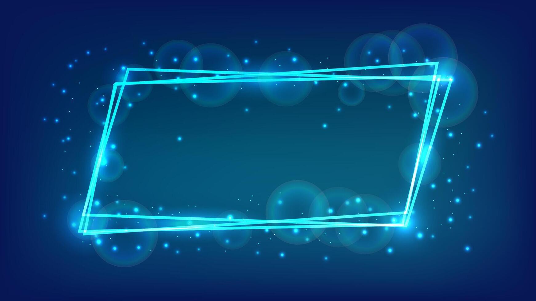 Neon frame with shining effects and sparkles vector
