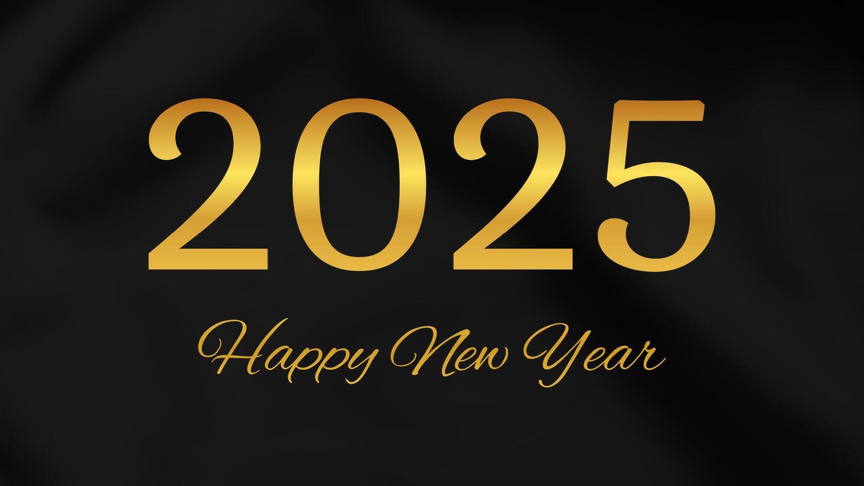 2025 Happy New Year on dark silk background vector