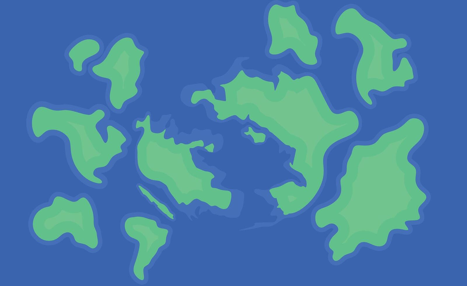 Abstract World Map - Islands in Blue Sea vector