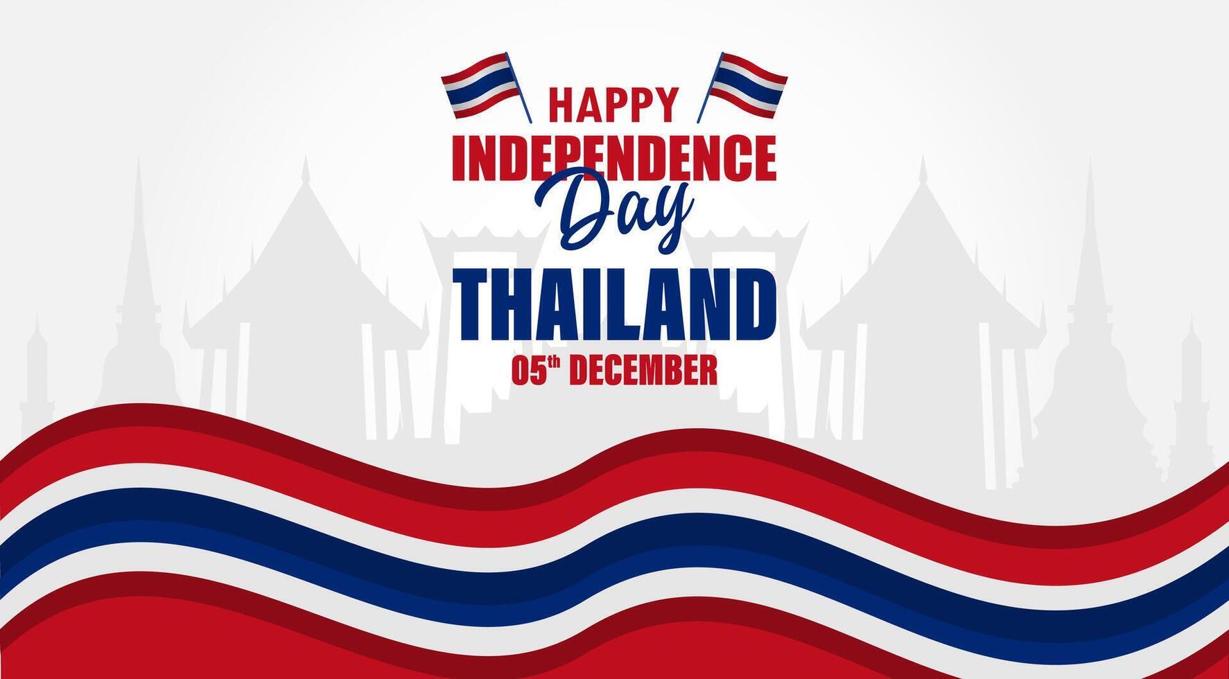 thailand independence day background with flag and text vector