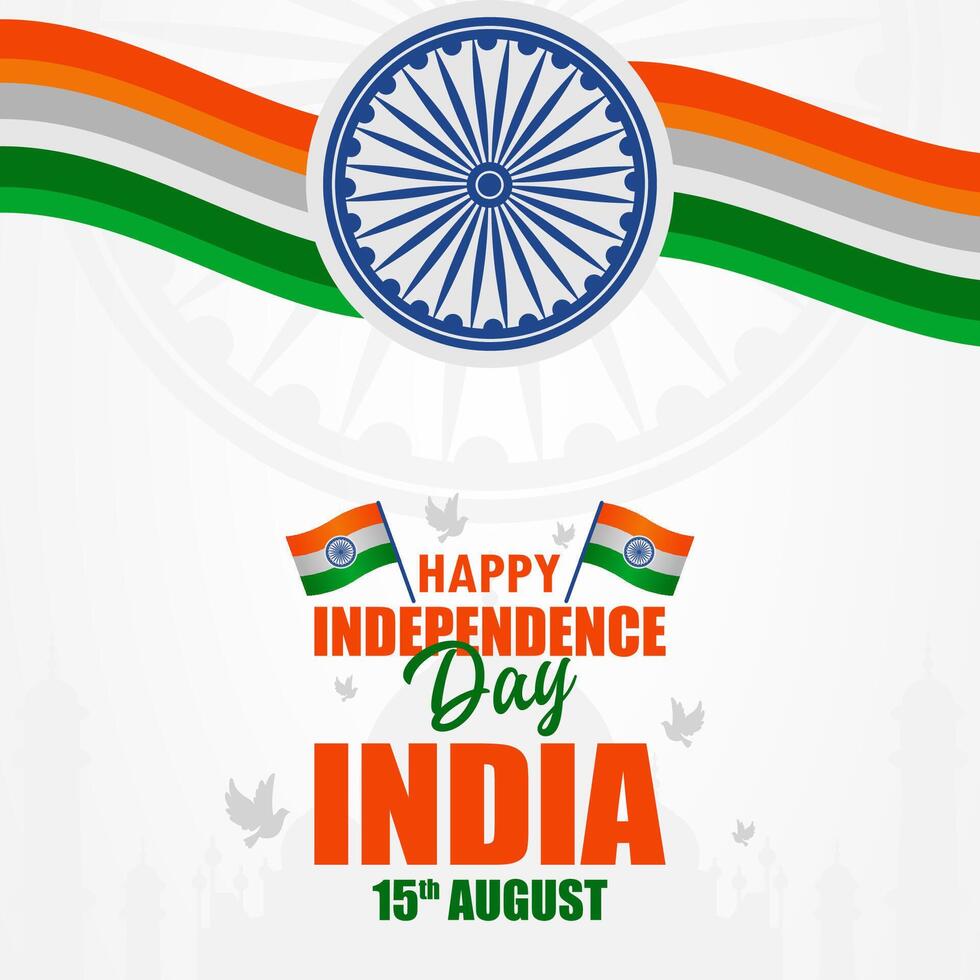 indian independence day background with flag vector