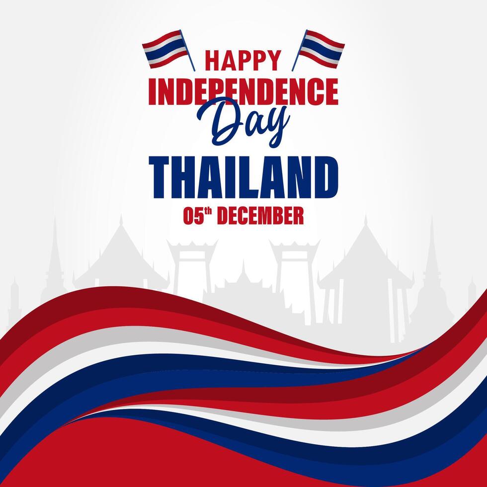 thailand independence day background with flag and wave vector