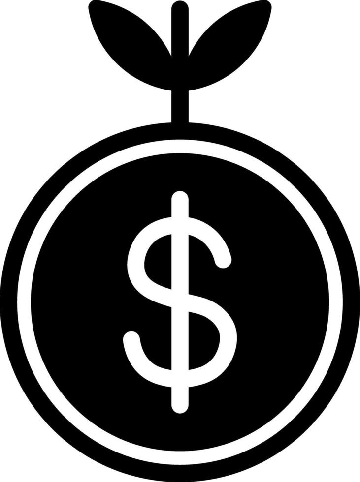 Dollar Sign with Growing Leaves - Icon vector